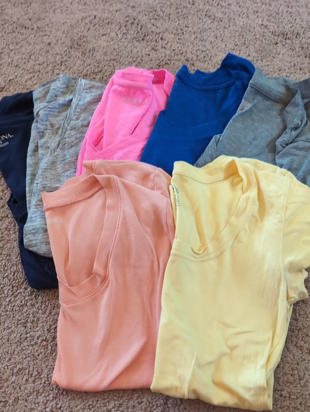 Lot Short-Sleeve Crew Neck Tees - Pink, Blue, Peach, Yellow, Gray, Navy